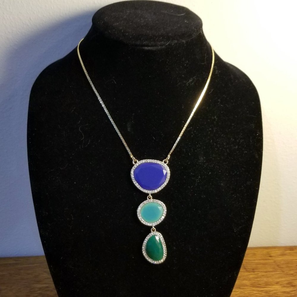 INC Necklace with Blue, Green & Teal Insets *NWT*